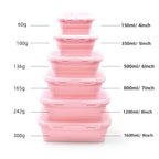 Portable preservation folding silicone lunch box