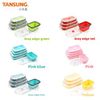 Portable preservation folding silicone lunch box