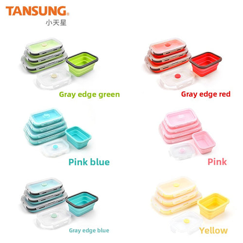 Collapsible Silicone Lunch Box — Foldable Travel Food Container