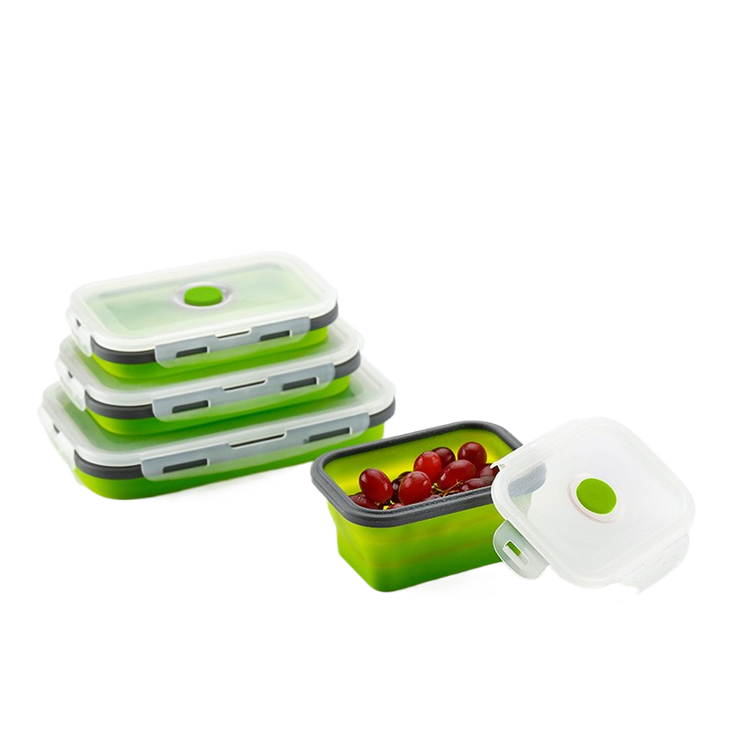 Portable preservation folding silicone lunch box