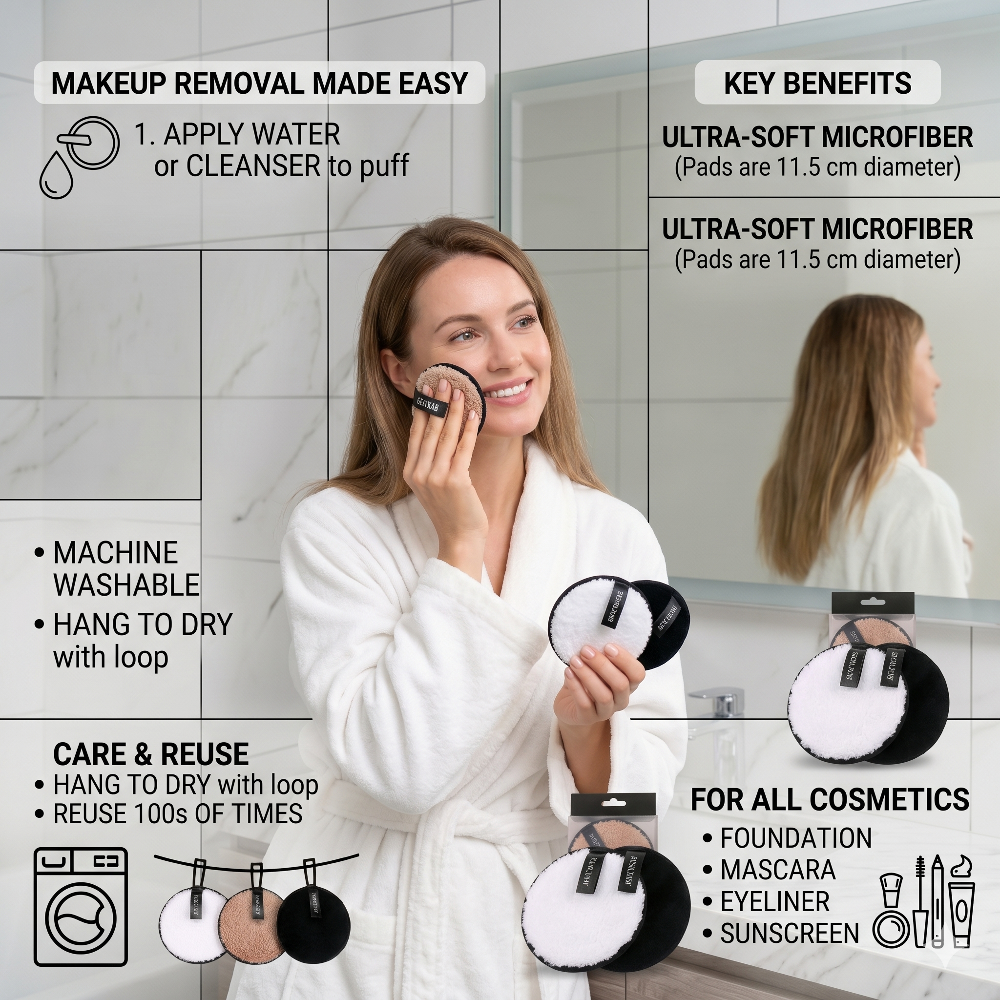 Reusable Makeup Removal Pads — Pack Light, Remove Right