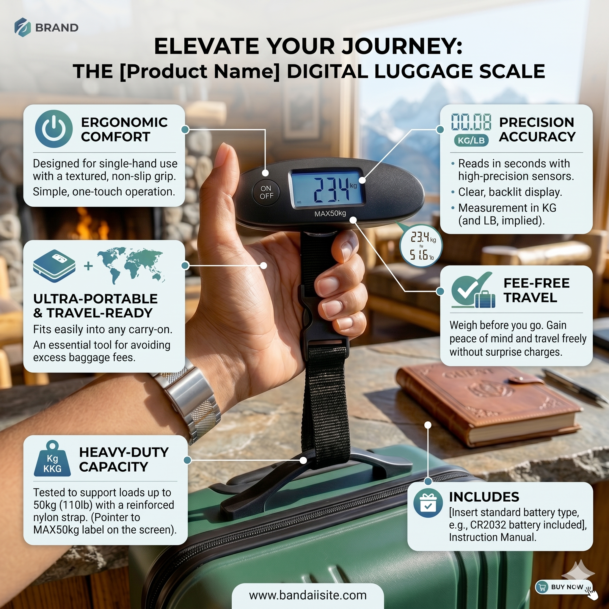 Digial Mini Luggage Scale — No Surprises at Check-In