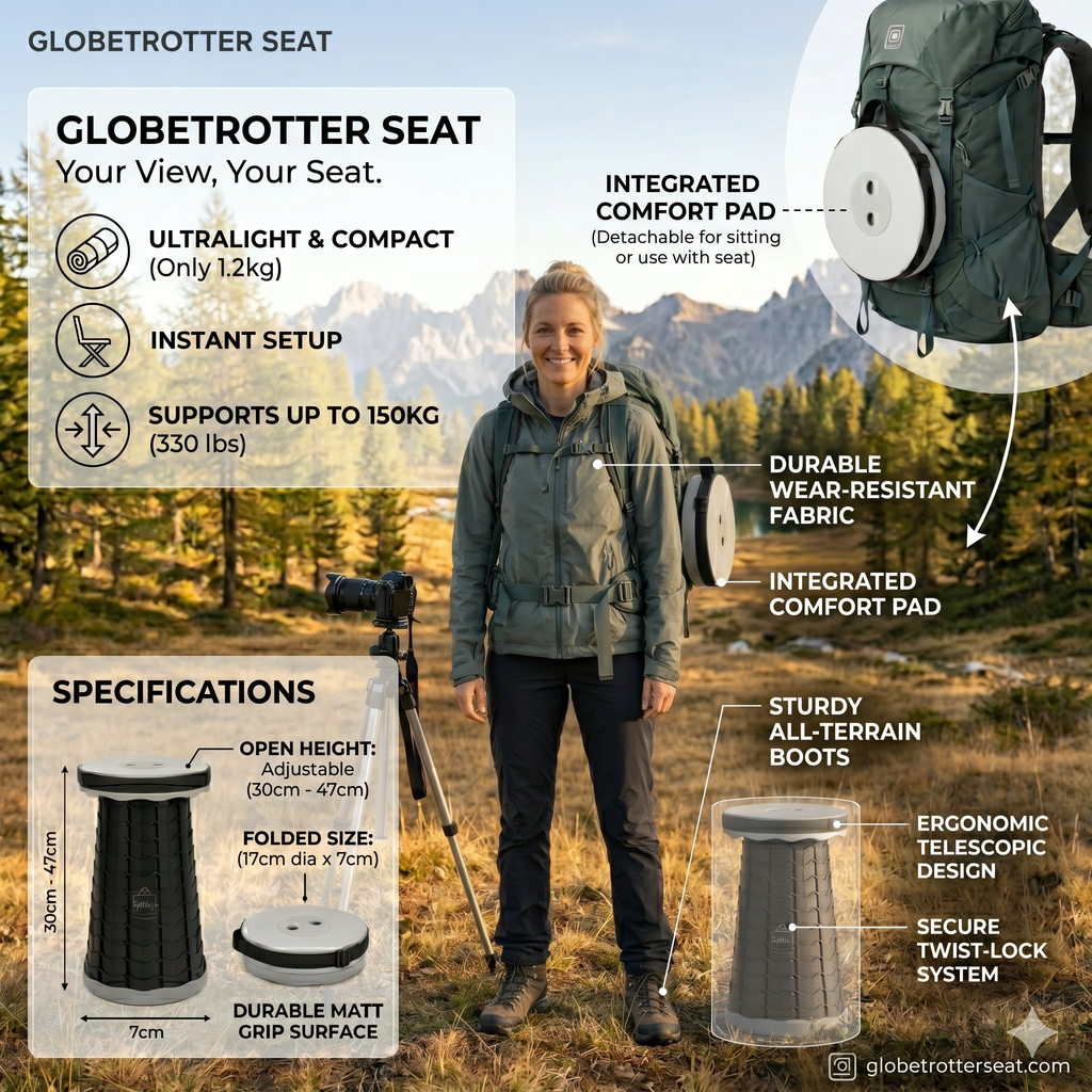 Foldable Travel Stool — Your Solo Adventure Seat