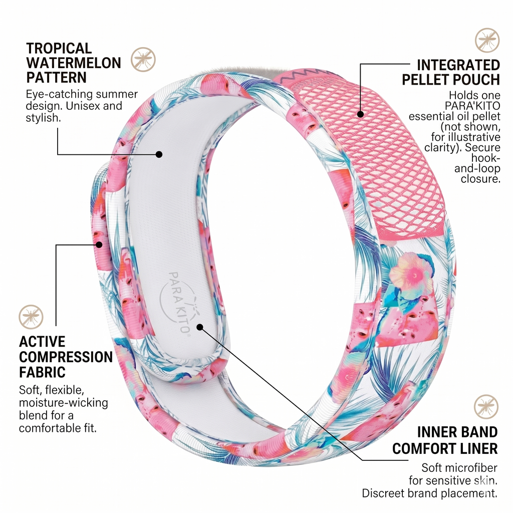 Natural Mosquito Waterproof Repellent Wristband — Watermelon