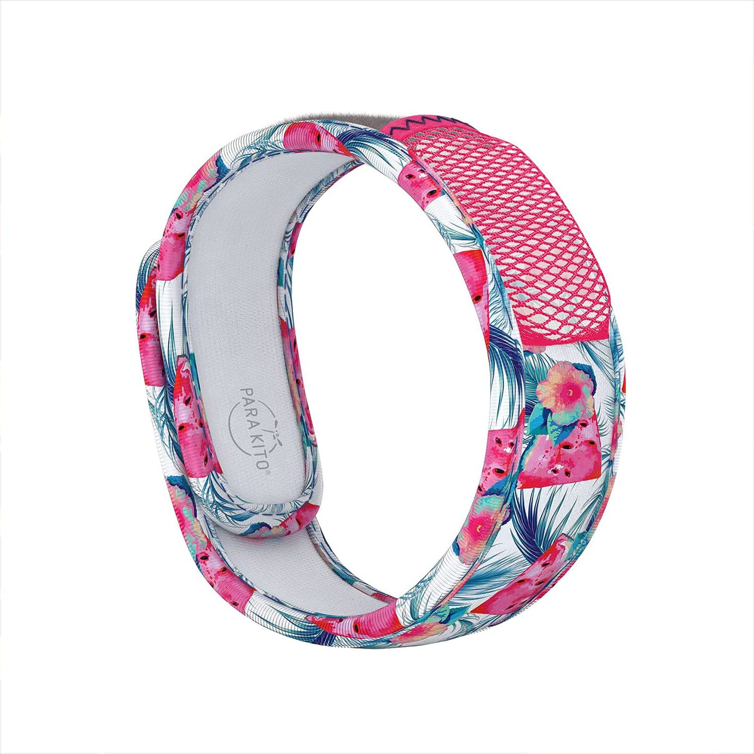 PARAKITO Mosquito Insect & Bug Repellent Wristband - Waterproof Outdoor Pest Repeller Bracelet w/Natural Essential Oils (Watermelon)