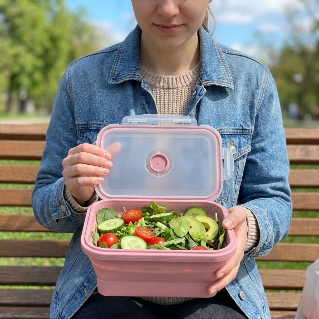 Collapsible Silicone Lunch Box - lifestyle
